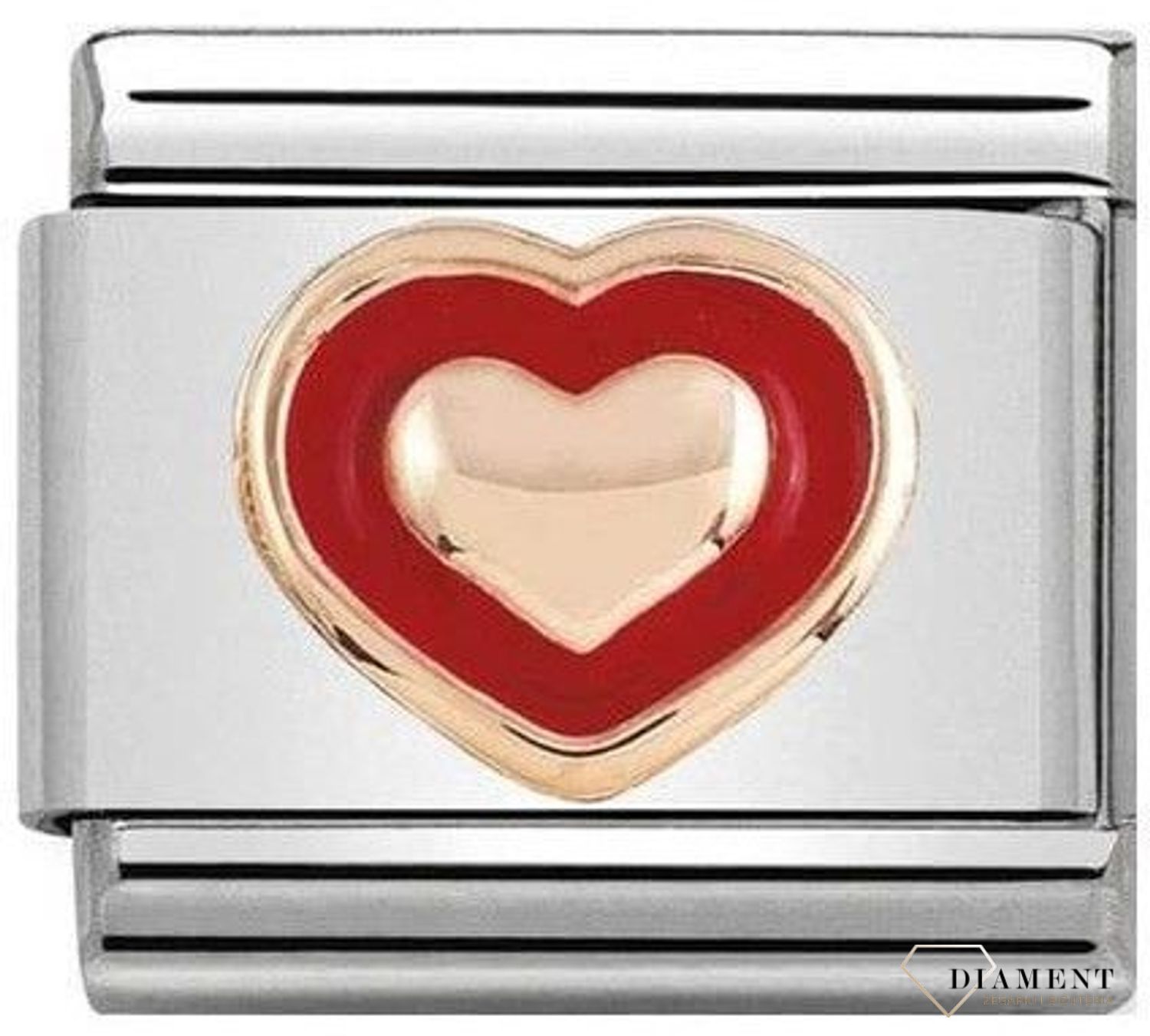 Nomination Link 9K zawieszka różowe złoto 'Czerwone serce' 430203 01 biżuteria nomination nomination zawieszki nomination baza.jpg